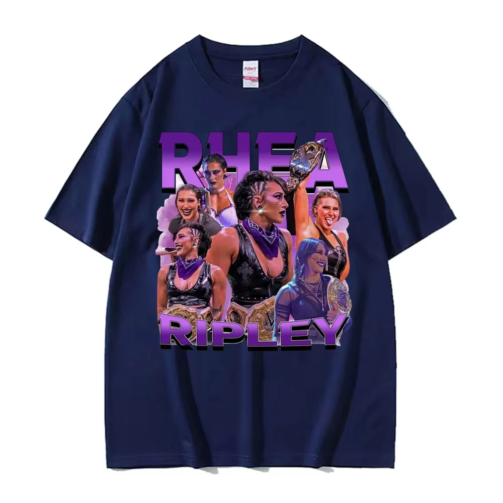 Rhea Ripley Action Figure 90s Vintage Graphic T Shirt Men Women's Clothing Harajuku Hip Hop Gothic Cool Oversized T-shirts Tops