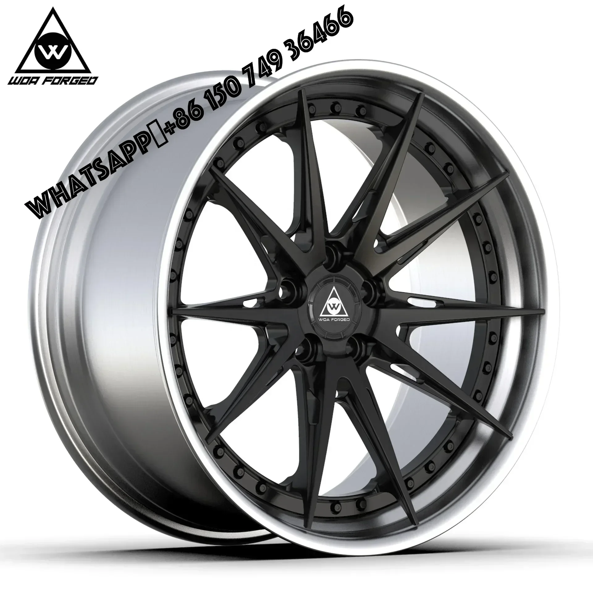 

6061-T6 2 Piece Custom Wheel Forged Car Rim Lightweight Brushed Face Polished Rim Aluminum Alloy Customized 18 1