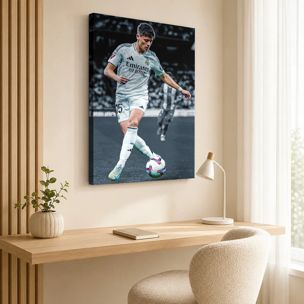 Arda Guler Soccer Action Canvas Poster Dynamic Style Canvas Wall Art With Customized Photo For Home Gym Ideal Supporter Gift