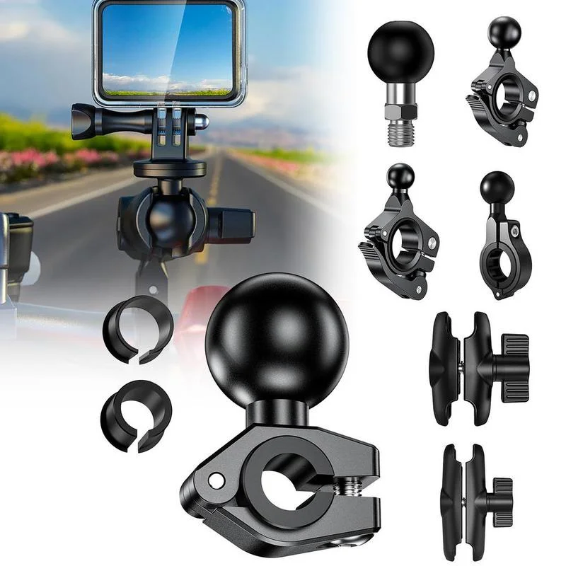 1 inch or 1.5 inch Rubber Ball Mount to Aluminum Motorcycle Round or Square Mounting Base for Gopro for Garmin