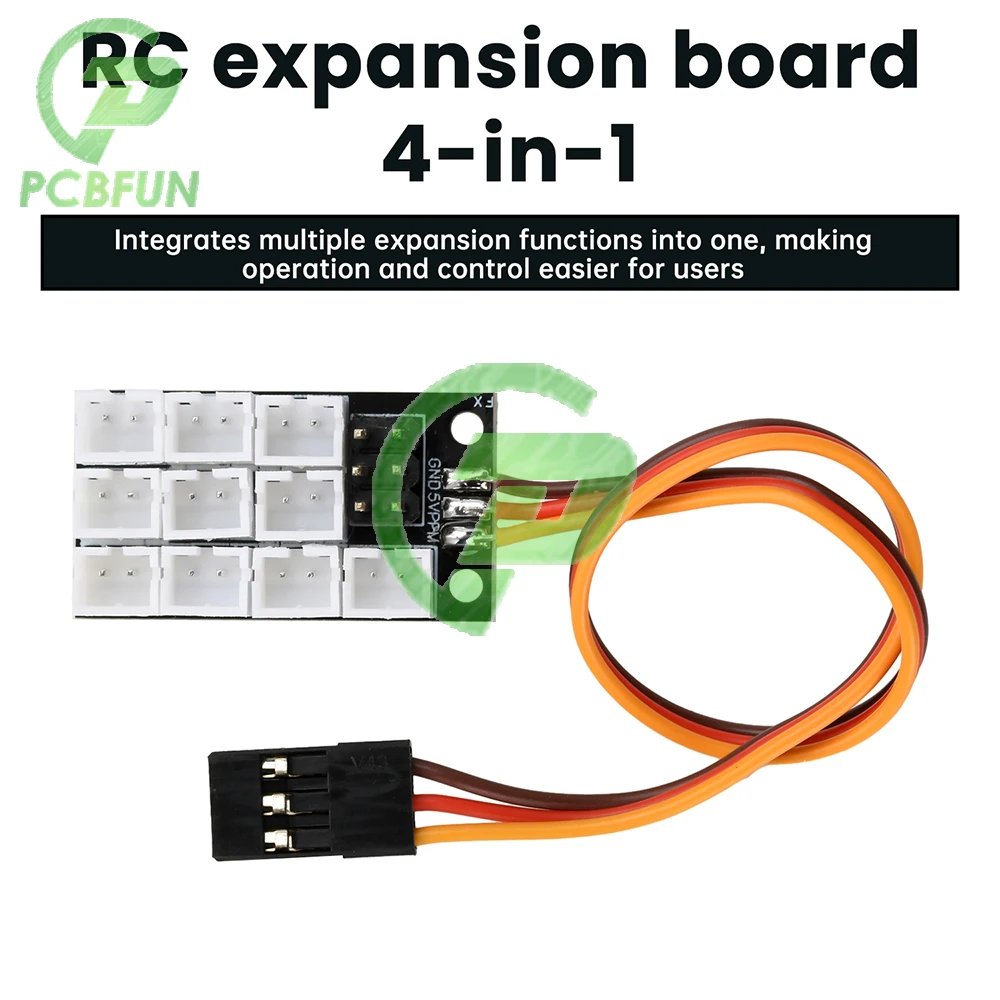 

RC Expansion Board 4-in-1 PH2.0 Expansion Module suitable for 1/14 Crawler Car Excavator Diversion Control Circuit Board