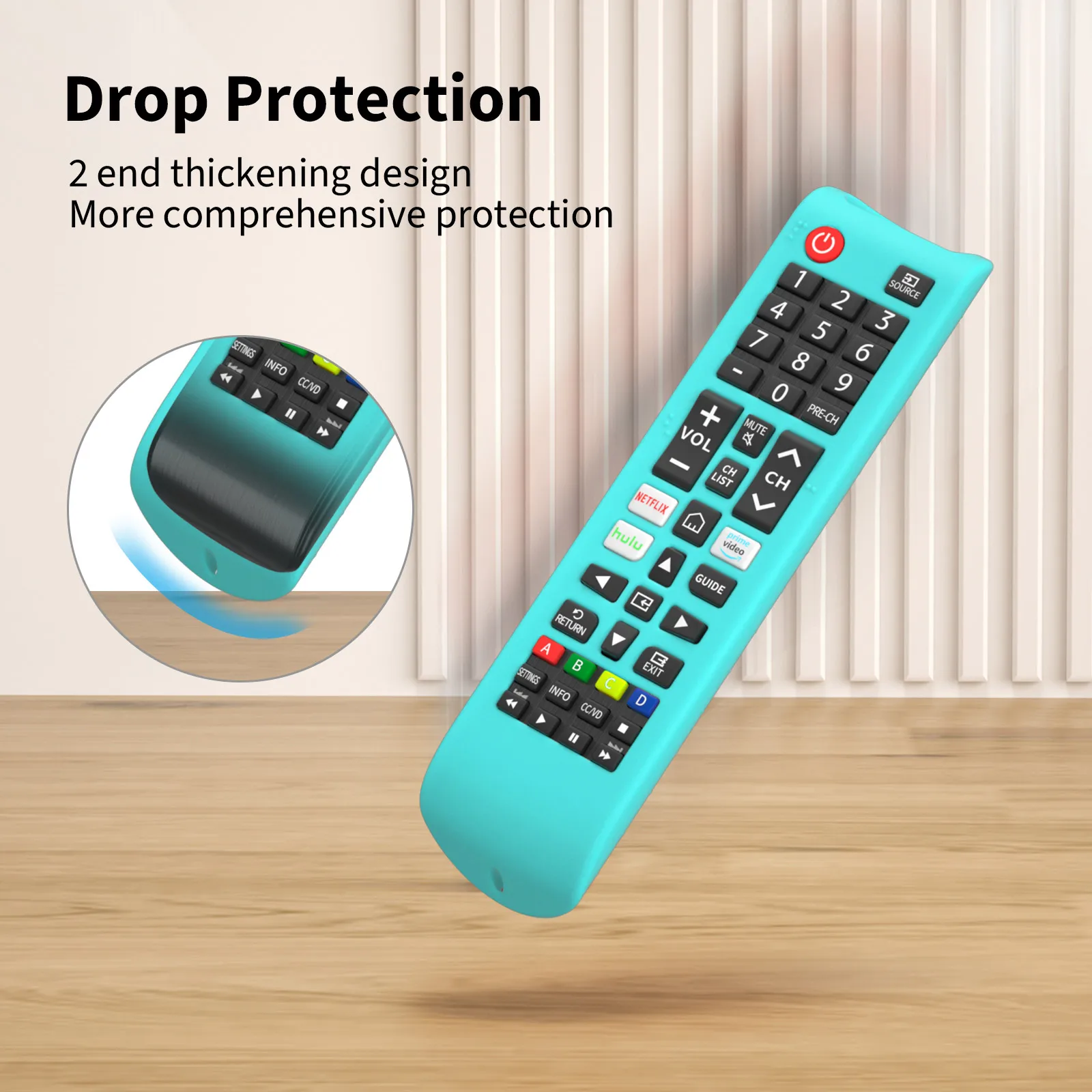 Silicone Remote Cover Anti-Slip Remote Case Shockproof Protective for Samsung Smart TV Remote BN59-01315 Controller Sleeve Skin