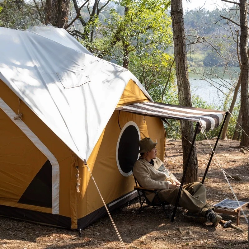 Inflatable tent, outdoor retro exquisite camping overnight tent