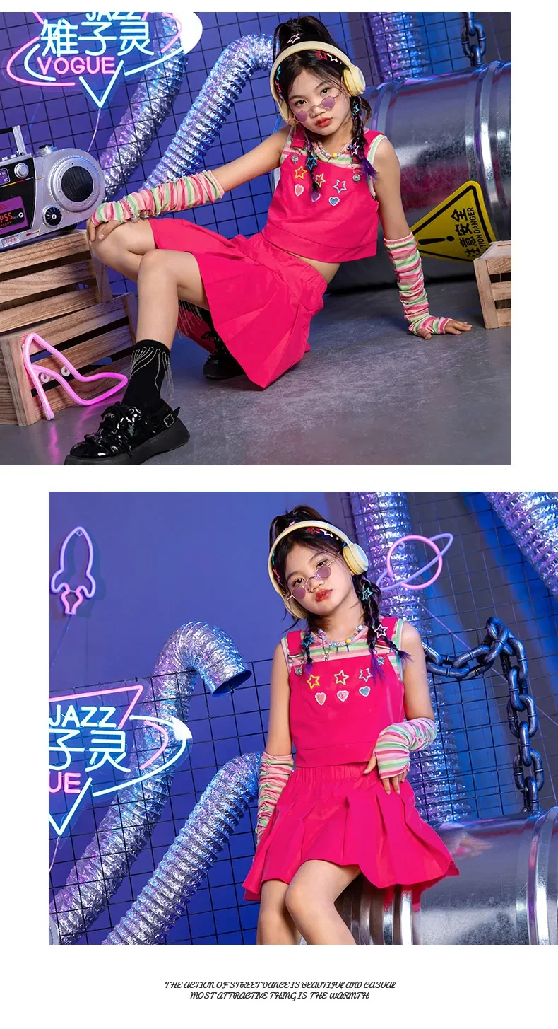 Kinderjazz Dans Modieuze Performance Kostuum Set Meisje Model Walk Mode