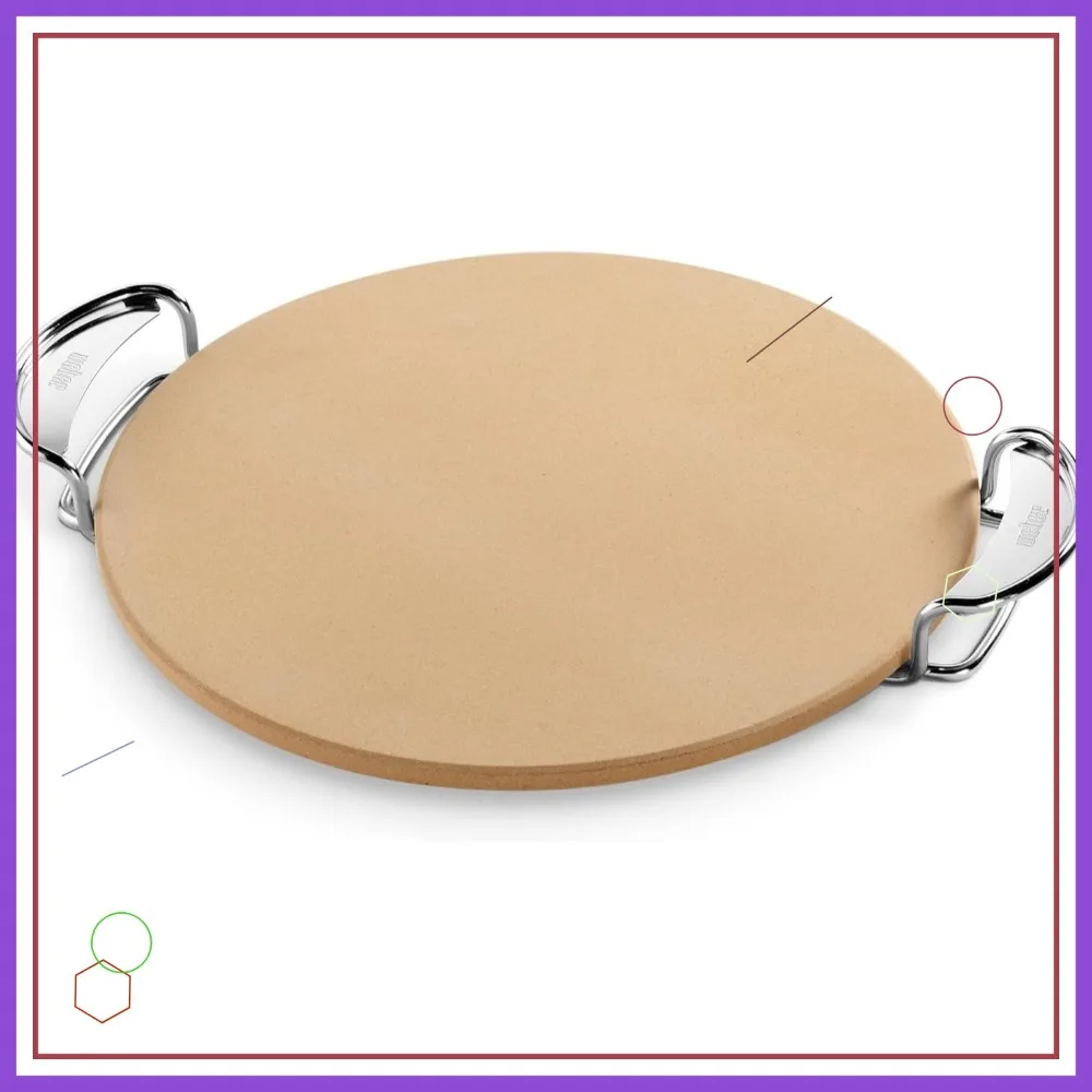 Pietra per pizza da 16,7" con portapacchi per cucinare barbecue gourmet, perfetta per grigliate all'aperto