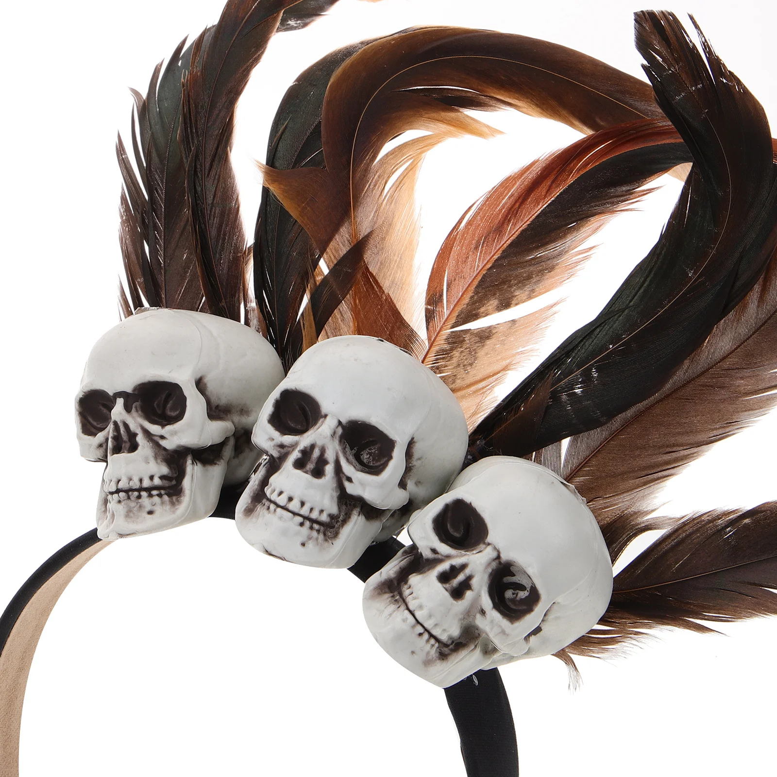 

Halloween Skull Headband Adjustable Artificial Plume Party Hairband Halloween Costume Headdress Skull Headband