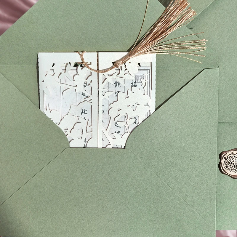 30 pz/lotto 21.5x15.5 cm Buste Verdi per Inviti di Nozze Affari di Alta Qualità 250g Forniture di Cancelleria di Carta Sacchetto di Immagazzinaggio