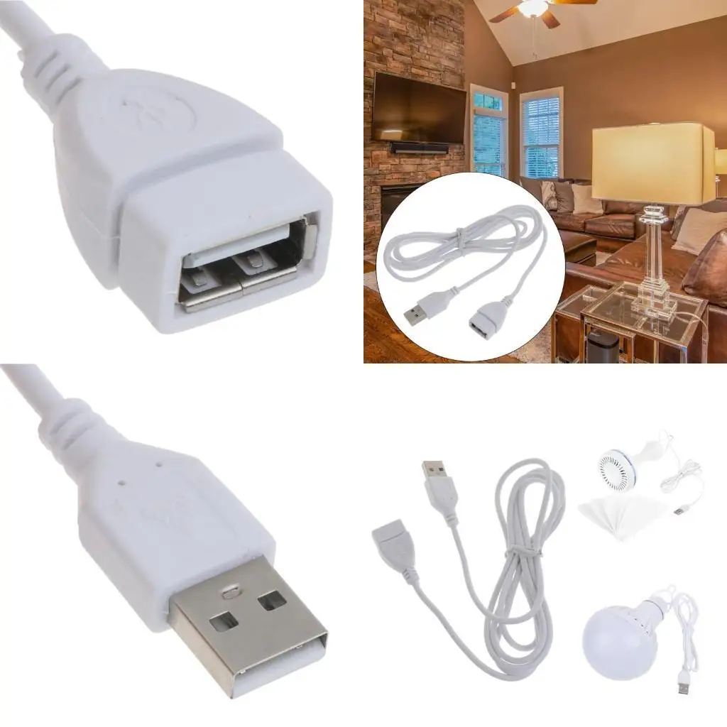 652F 1,5m USB Extensão carregamento carregamento para ventilador USB Lâmpada LED USB