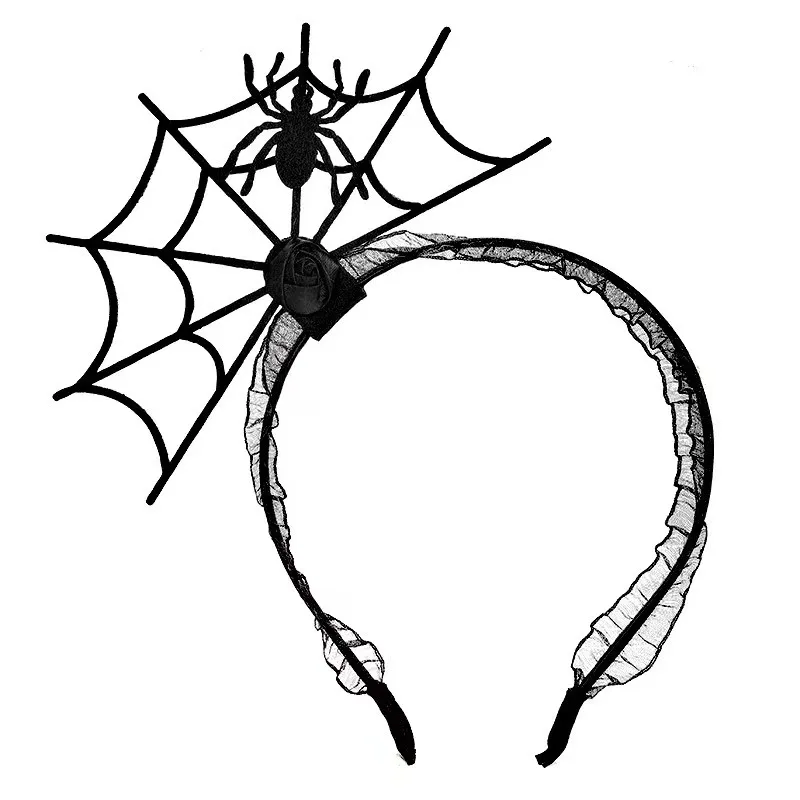 

Woman Girls Boy Spider Headband Fancy Dress Hairband Black Web Cosplay Collars Neckwear Props Halloween 2023