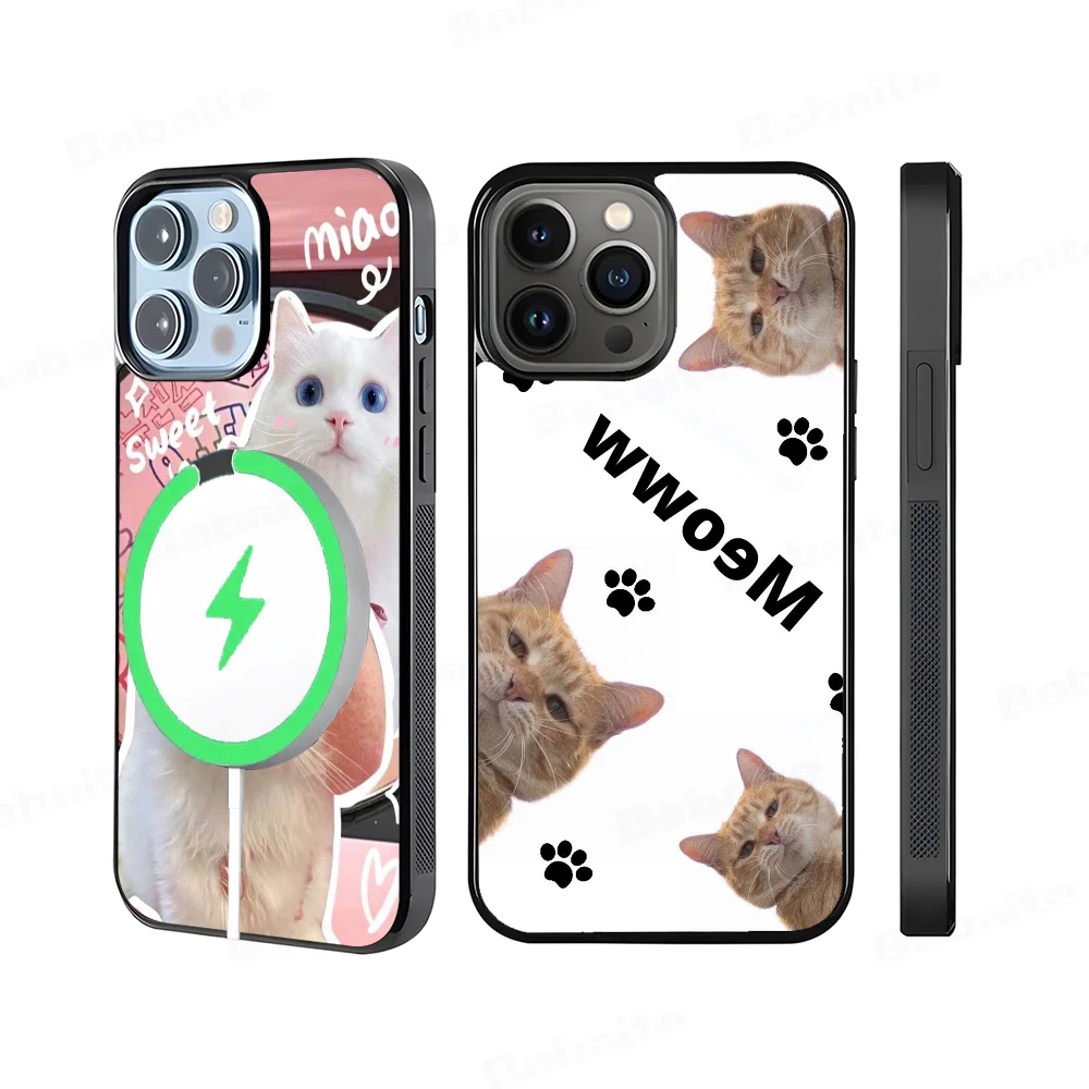 

Cute Cool Cartoon Cat Phone Case Magnetic Case For IPhone 16 14 13 12 11 15 Pro Max Plus For Magsafe Wireless Charge Cover