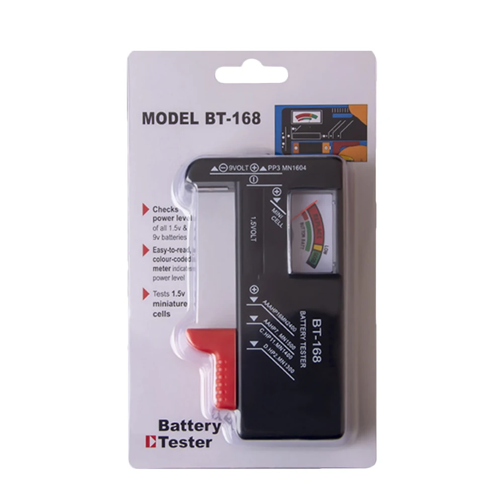 

Tester for AA AAA 9V Batteries Voltage Gauge Tool Electricity Meter Capacity Voltmeter Power Checker