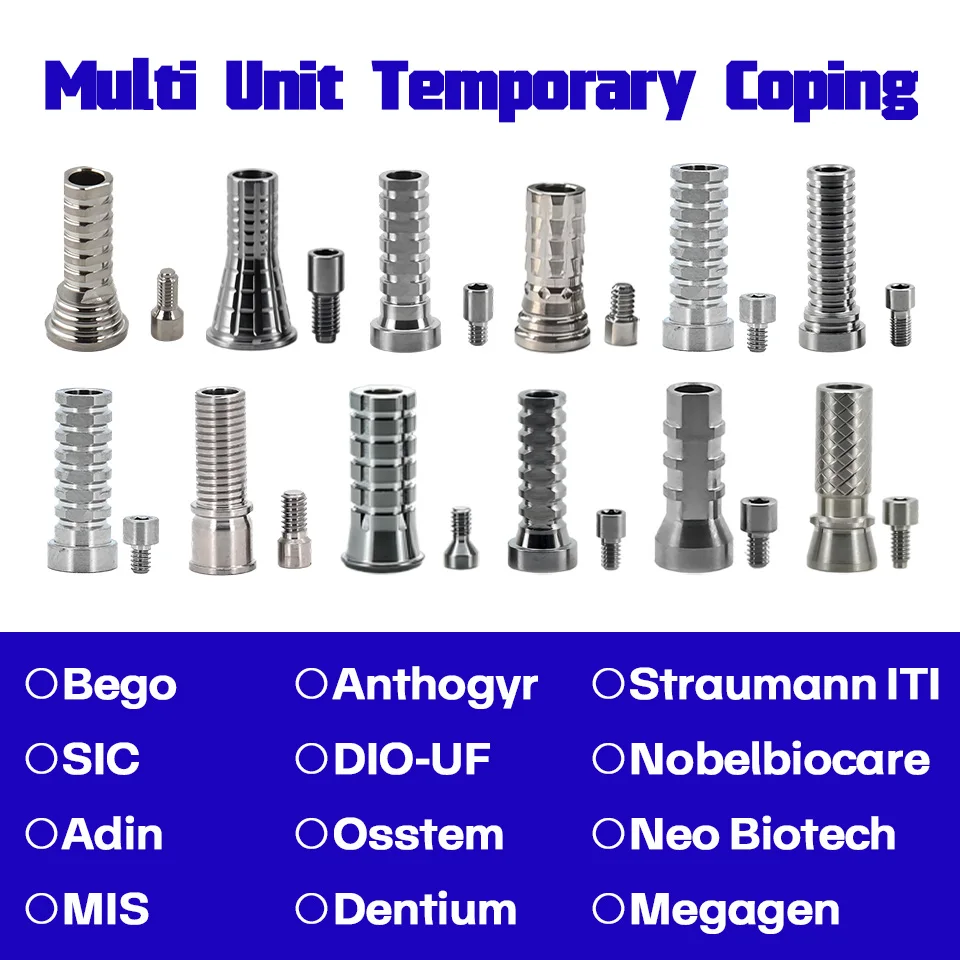Dental Implant Multi Unit Temporary Abutment Coping Fit Straumann ITI Nobel Biocare Megagen Osstem 10Pcs Laboratory Supplies