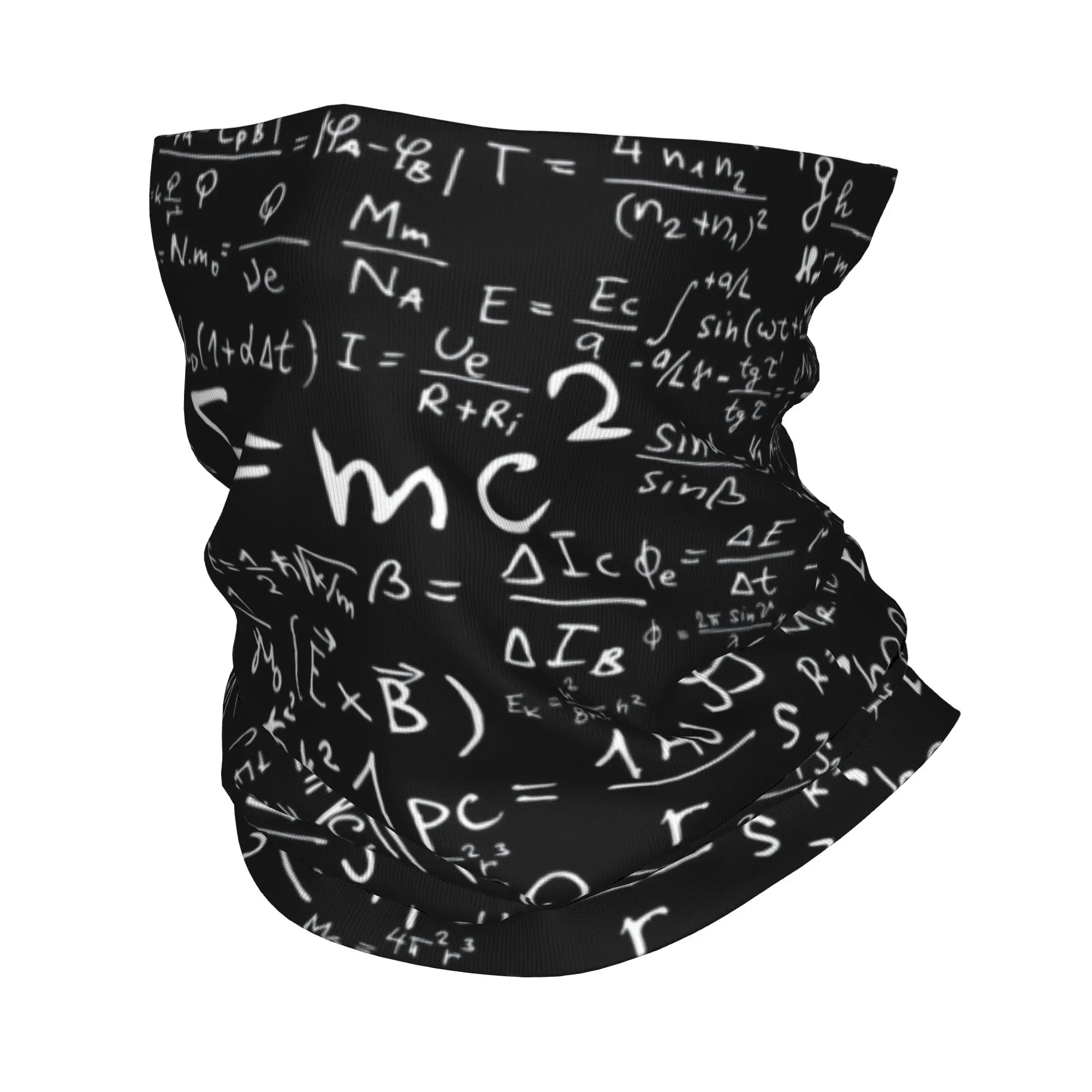 Custom Physics Equations Bandana Neck Gaiter for Hiking Hunting Women Men Wrap Scarf Geek Science Math Headband Warmer