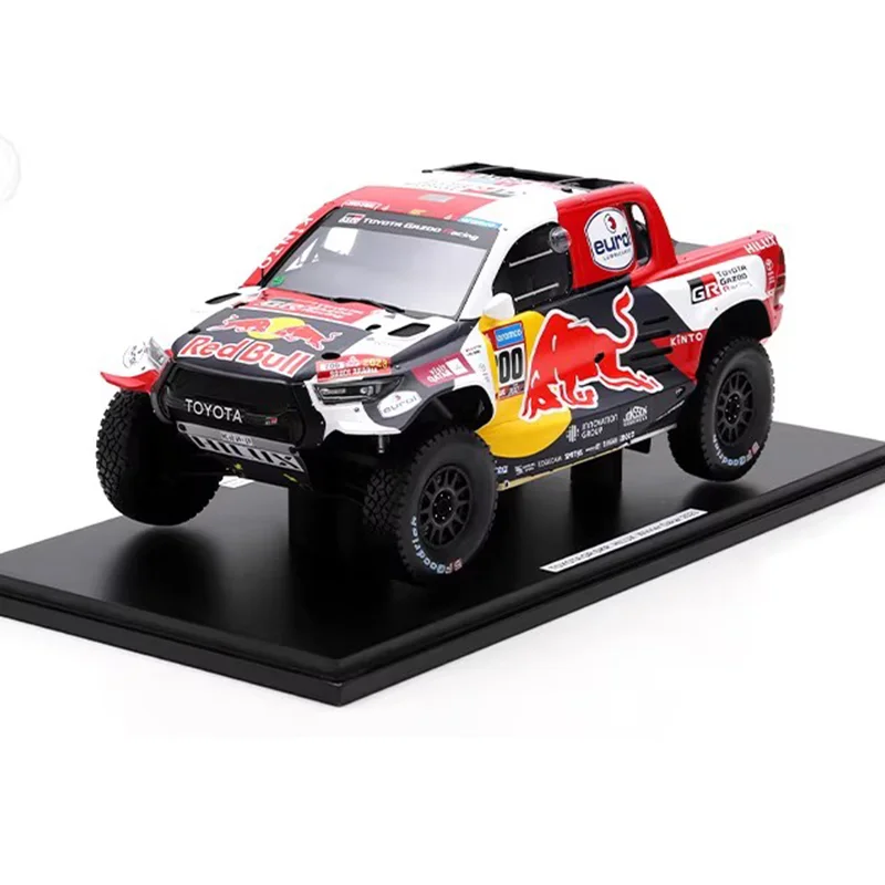 New Spark 1:18 Toyota Hilux Gr Dkr 200 2023 Dakar Championship Rally Simulation Resin Car Model Collectible Kid Toy Custom Gifts