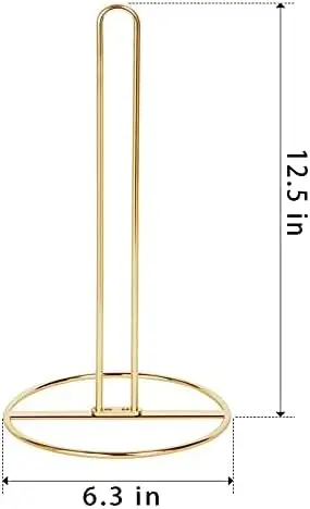 Large Size Gold Paper Towel Holder Countertop Kitchen Organization Storage Stand Standard Holder For Standard Rolls
