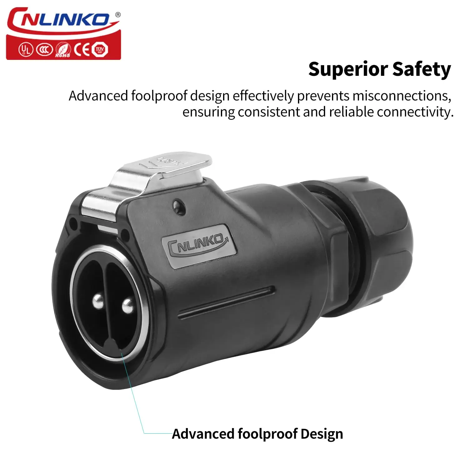 CNLINKO M28 50A 500V High Durability Industrial Connector Screw Wiring 2Pin 3Pin Waterproof Circular Electrical Cable Connector