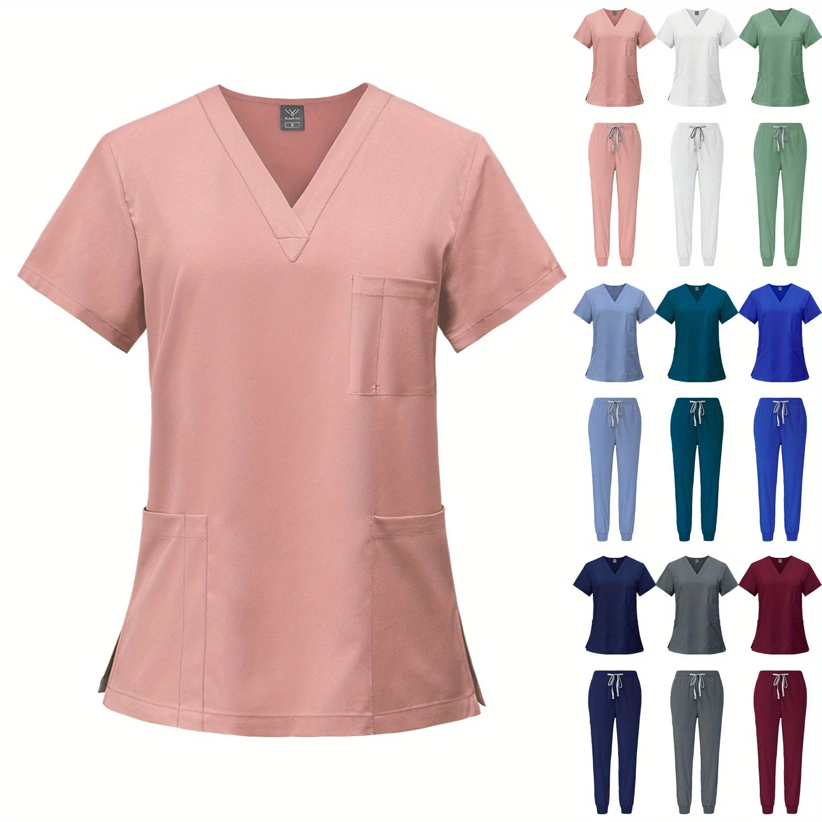 

Elastic Workwear Set Women’s Nurse Scrubs for Hospital Doctors Pet Care Professionals