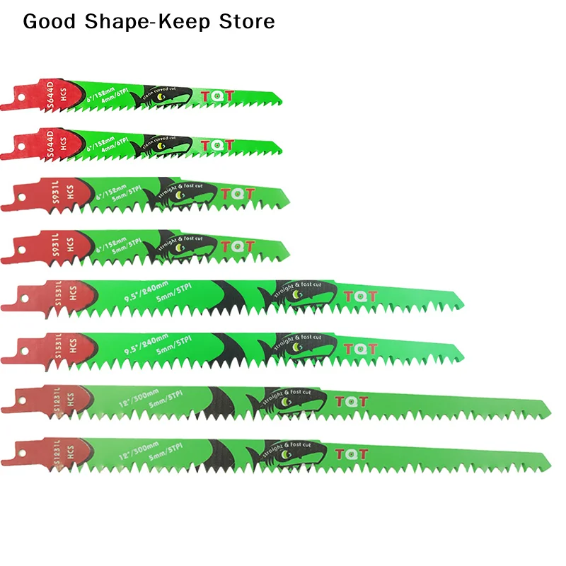 1Pcs 5-6Tpi HCS Saber Blade Power Tool for Reciprocating Saws Wood PVC Cutting Home Improvement Power Tools