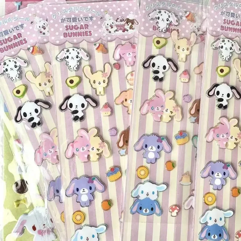 

Sanrio Bonbonribbin наклейки Kawaii мультфильм милые сахарные кролики ручной аккаунт 3D хрустальные наклейки украшают подарки на день рождения для девочек
