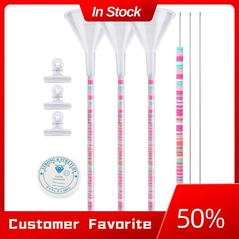 

Лидер продаж, 3 упаковки, набор инструментов для изготовления глиняных бусин, воронка для бисера, набор для изготовления браслетов, воронка для бисера, иглы для бисера