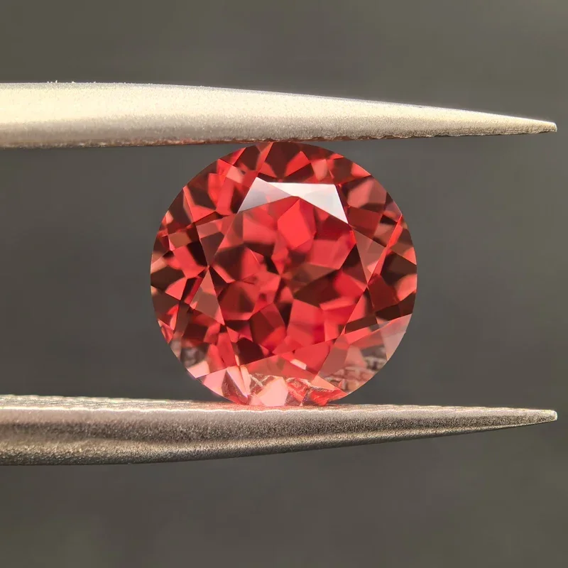 Lab Grown Padparadscha Round Shape Top Quality Fire Lotus Color Charm Beads for Diy Jewelry Making Selectable AGL Certificate