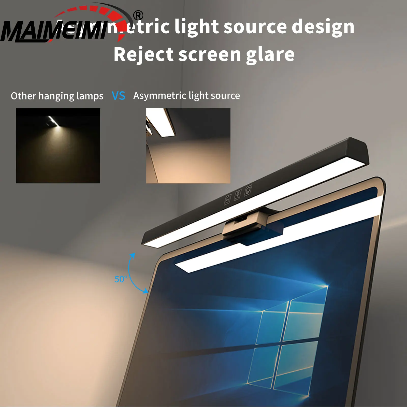 

50 см светильник для монитора компьютера, подвесные светильники для экрана, лампа для защиты глаз для учебы, лампа для чтения, настольная лампа для монитора