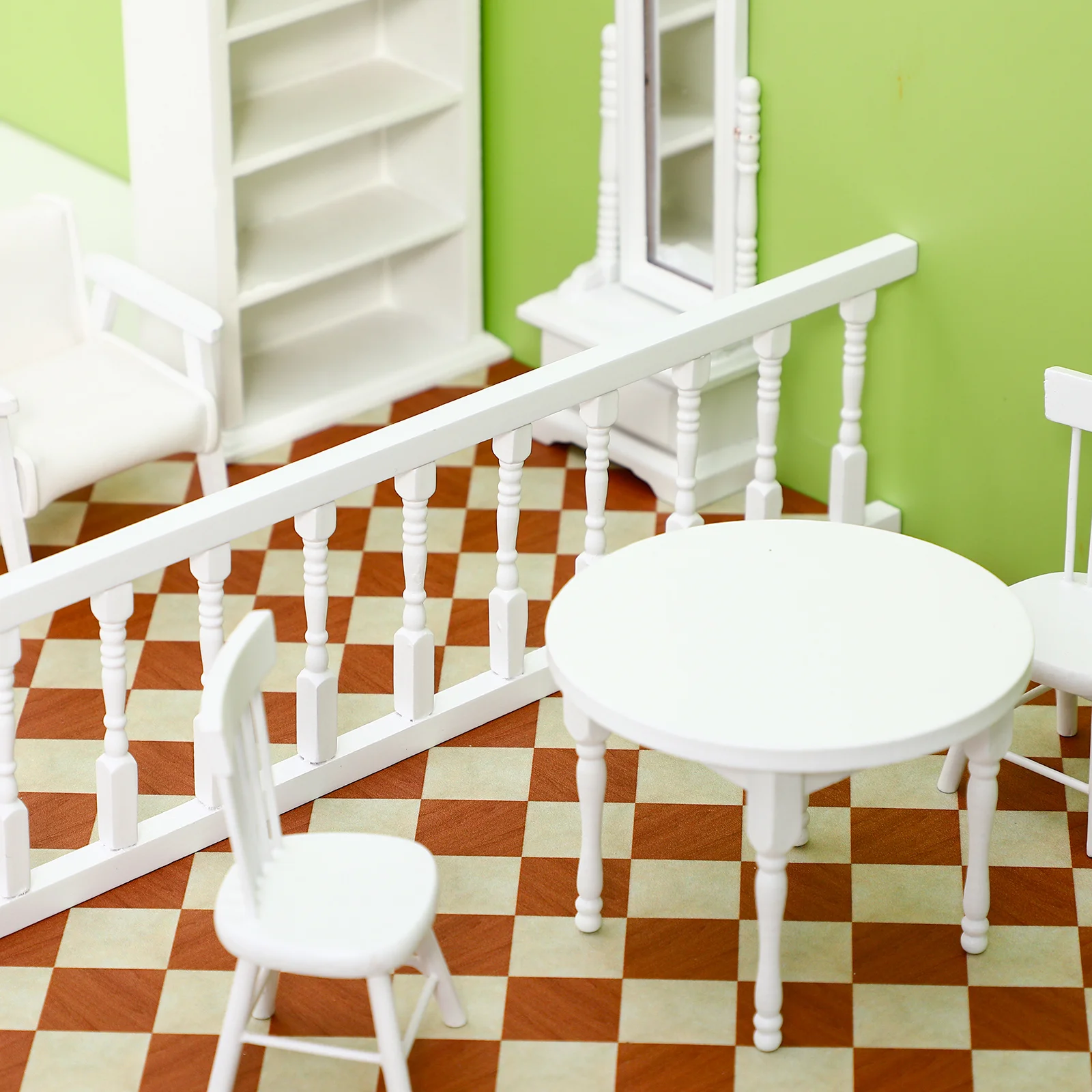 

1pc Mini White Railing Diy Dollhouse Decor Kids Photography Props Miniature Furniture Miniature Furniture Accessory