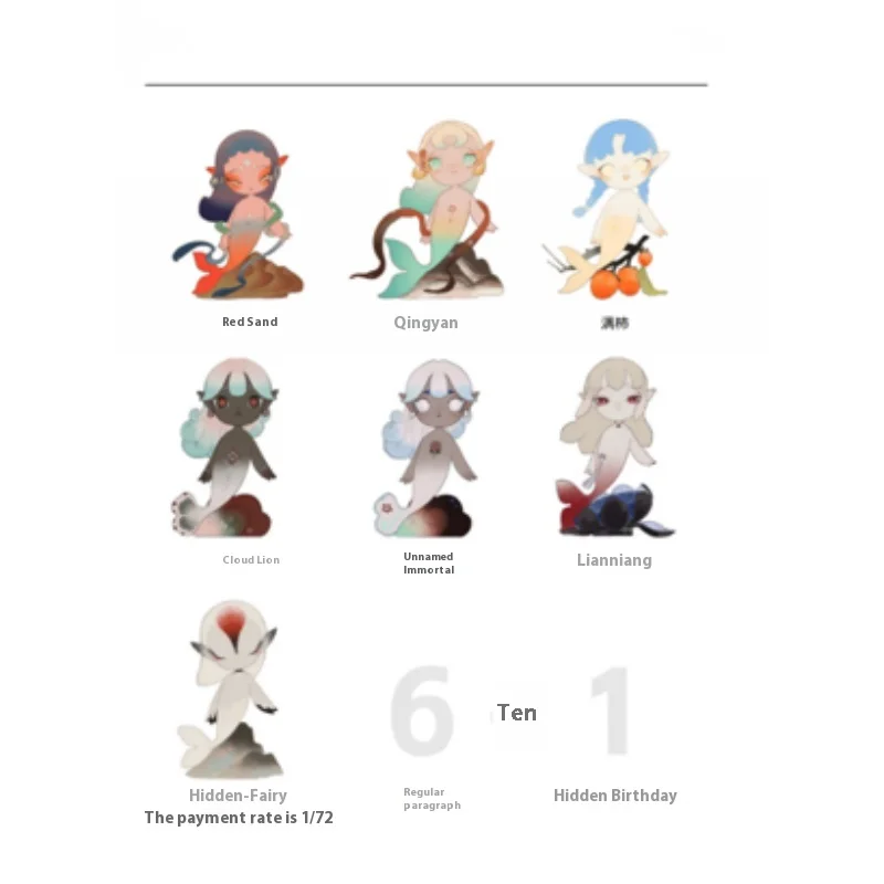 

Genuine Fayeworld Children And Non Fish Series New Trend Blind Box Non Fish First Generation Mermaid Cartoon Hand Made Ornaments