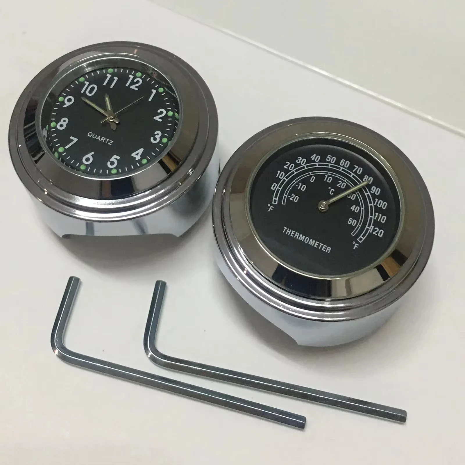 

7/8" or 1" Motorcycle Handlebar Clock Or Thermometer Fit For Harley Honda Yamaha