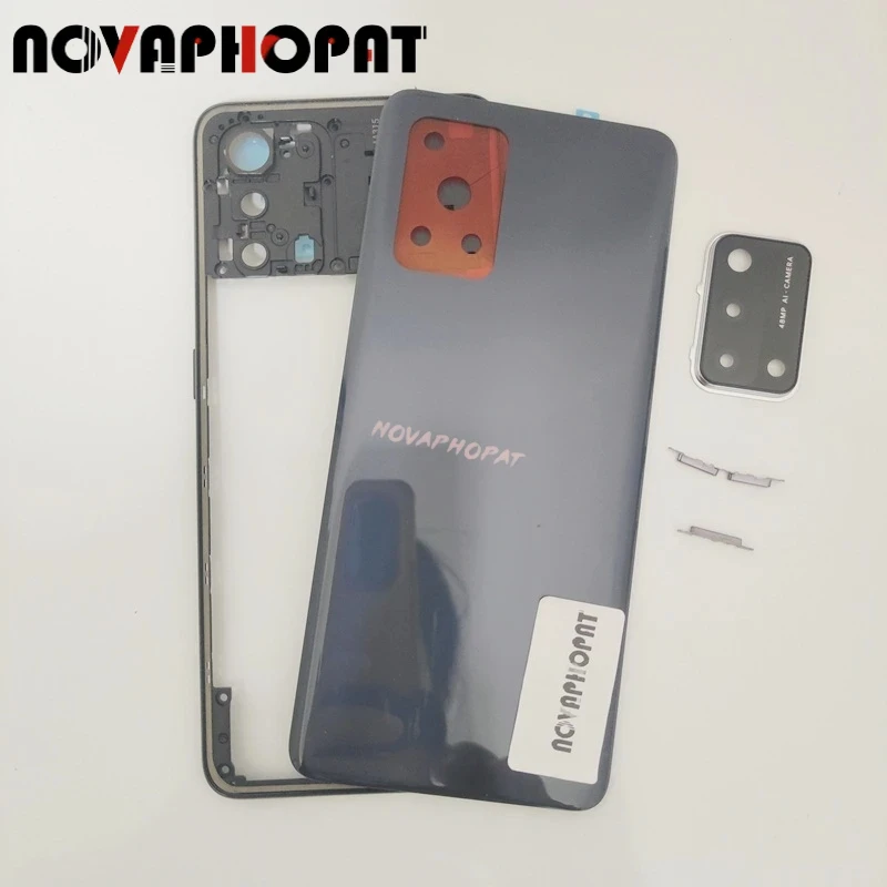 Middle Frame Bezel For Oppo A74 4G CPH2219 Battery Cover Back Rear Door Housing Side Volume Button Camera Lens Frame Holder