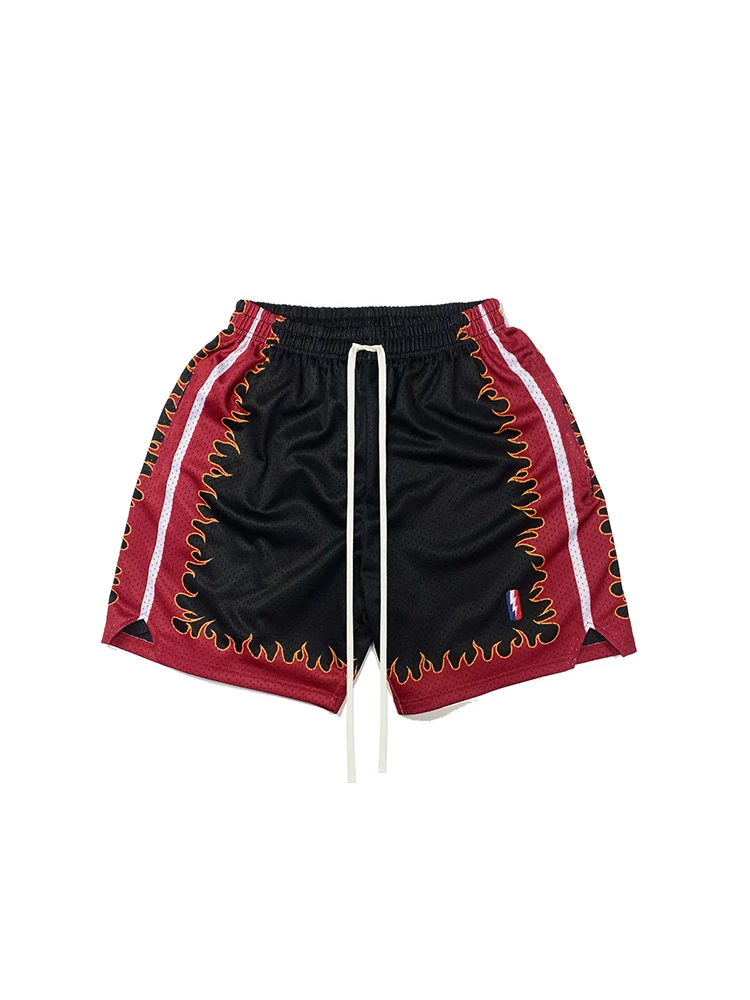 Zooy-Men\'s Vintage Color Block Sport Shorts, Hip Hop, Stripe, Street Fashion, Plus Size, L-9XL