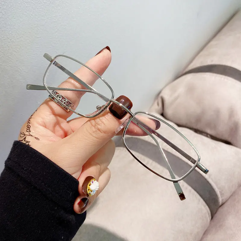 Neue Vintage Kleine Rechteck Sonnenbrille Männer Frauen Mode Punk Quadrat Sonnenbrille Marke Metall Rahmen Schwarz Fahren Brillen – Detail 15