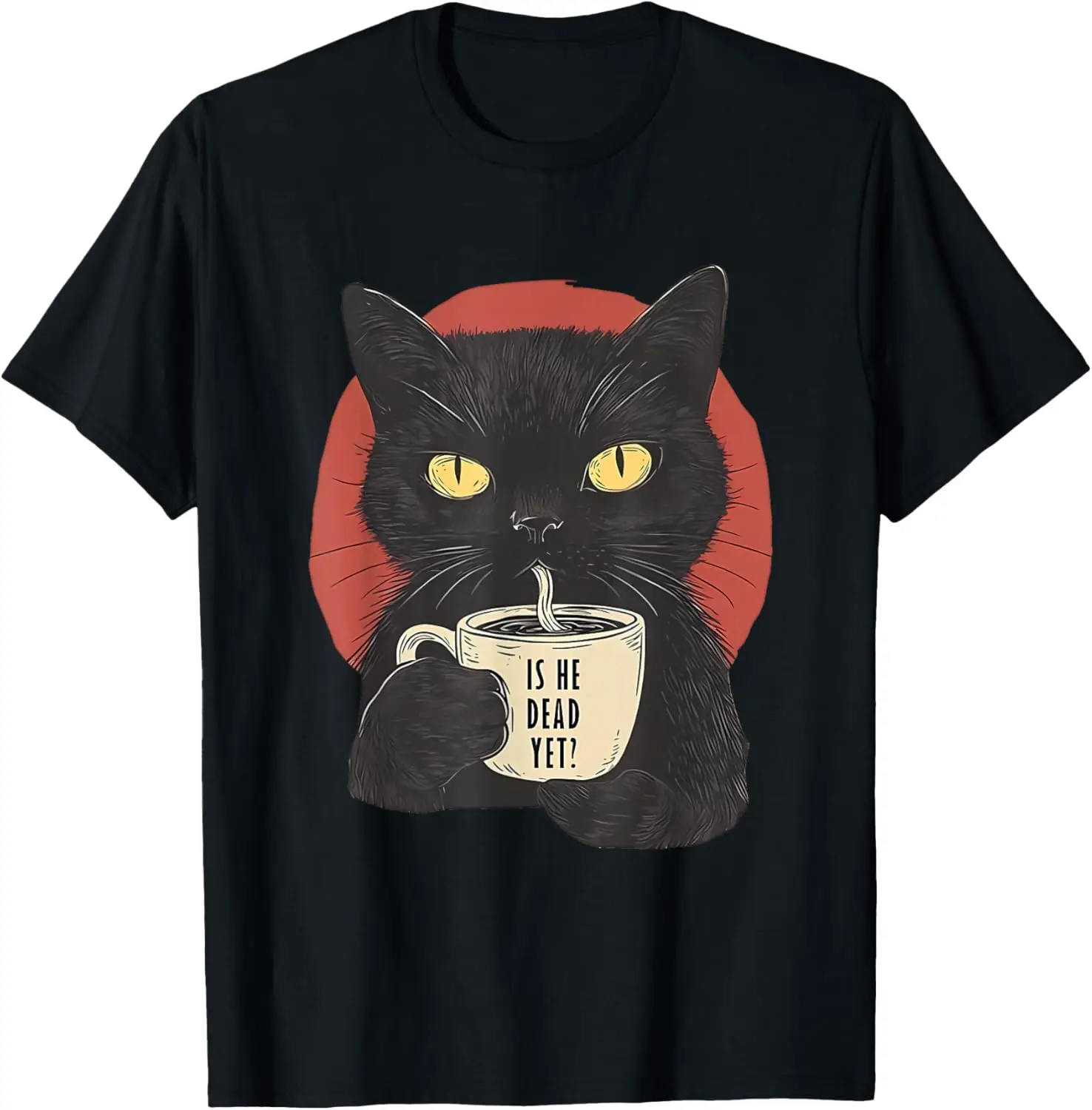 Is He Vintage Dead Yet Dark Humor Retro Gifts T-Shirt 100% Cotton Trendy Y2K Short-Sleeve Tee – Soft, Quick-Drying, &
