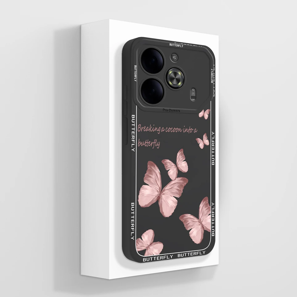 Coque For Tecno Pova 6 Neo Funda Pova6 Case Pretty Butterfly Soft Silicone Protective Shell For  6Neo Cases Pova 6Pro Back Cover