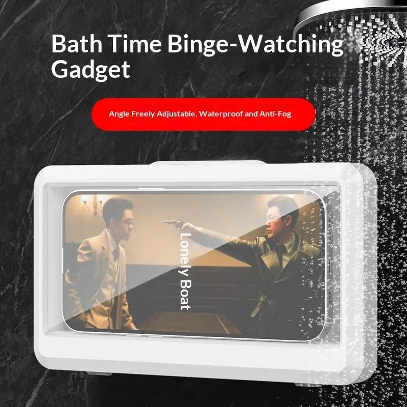 ☭Waterproof houder 360° draaibaar voor badkamer, thuis, wandhouder, zelfklevende houder voor touchscreen-telefoon_voghion.com