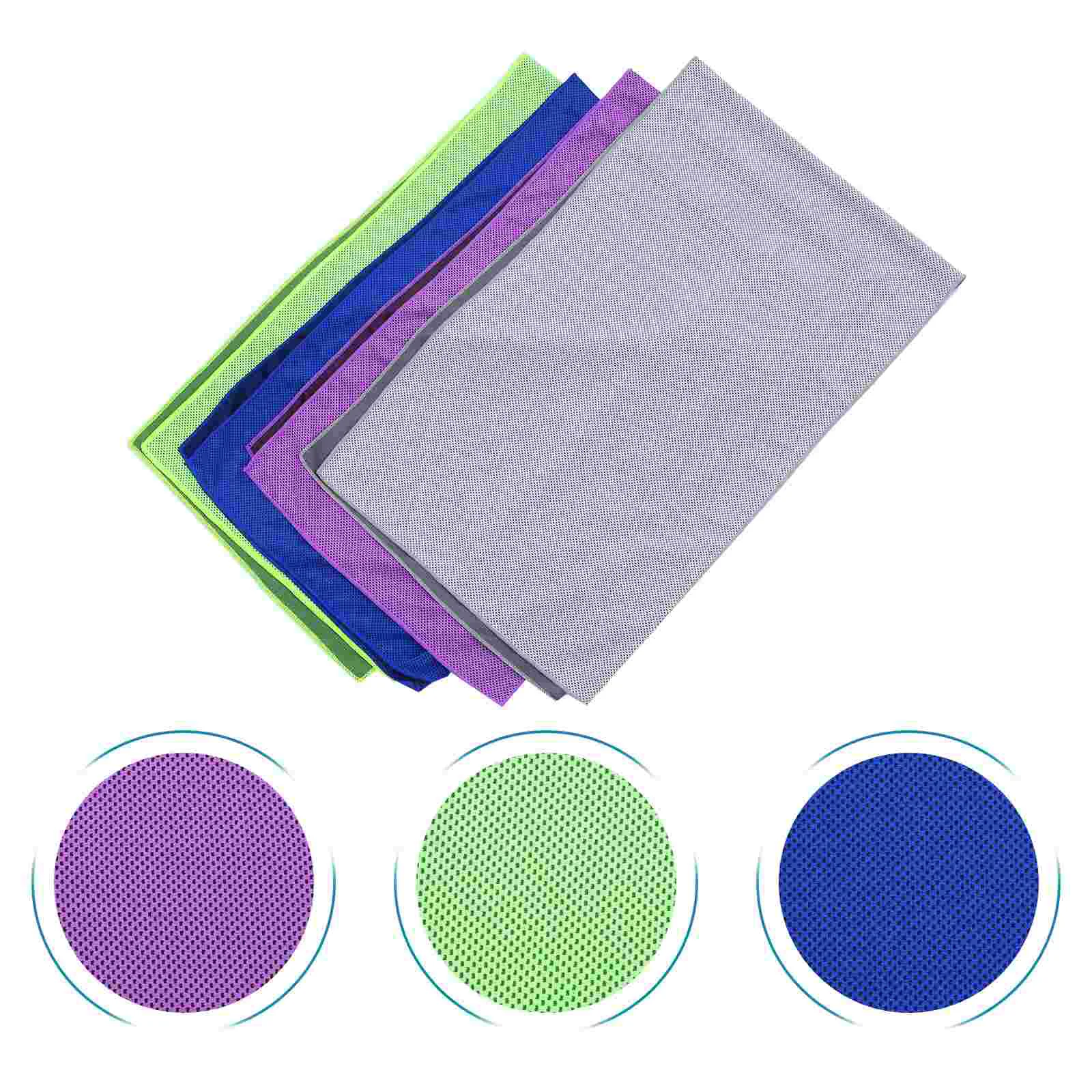 4 Pcs Cooling Towels Cold Ice Towel Fitness Washcloths Gym Towels Quick Dry Sports Towel Large Fiber Lightweight Portable