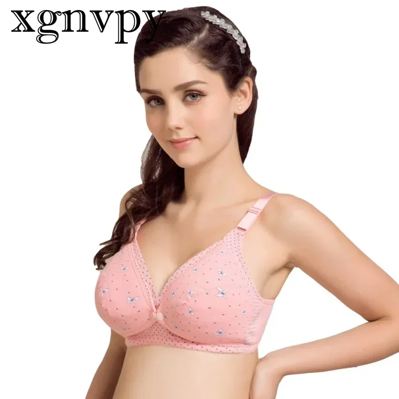 xgnvpy Cotton Breastfeeding Push Up Pregnant Women Underwear Pregnant Feeding Nursing Maternity Bra Wireless Breastfeeding Bra