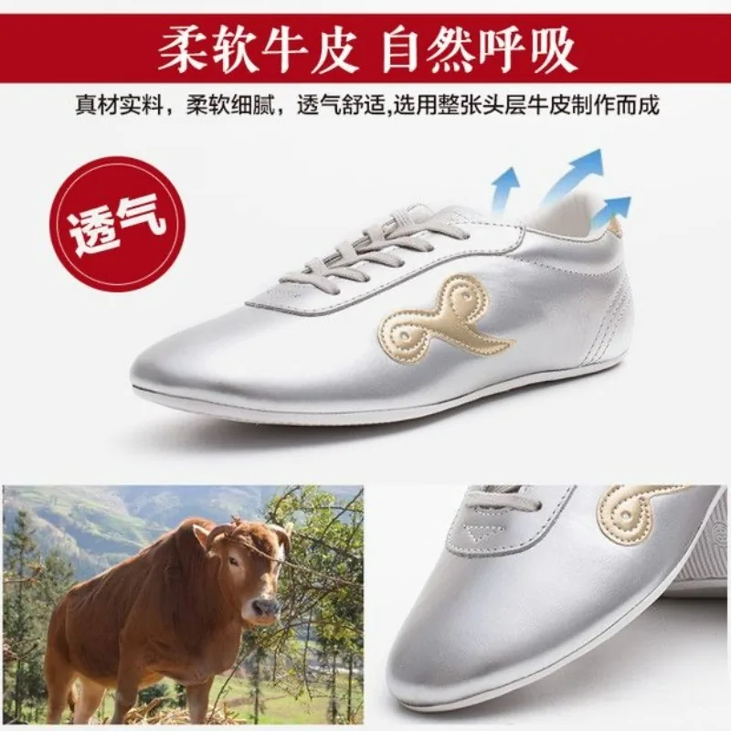 المهنية الرجال النساء فنون الدفاع عن النفس أحذية مريحة تاي تشي أحذية للجنسين جلد طبيعي أحذية الكونغ فو الأزواج حجم 35-45