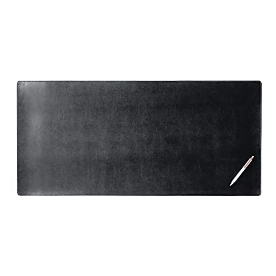 

Bonded Leather No Core Rollable Desk Mat/Pad - Luxury Leather Desk Blotter for Writing - Executive Desk Surface Protector - Bla