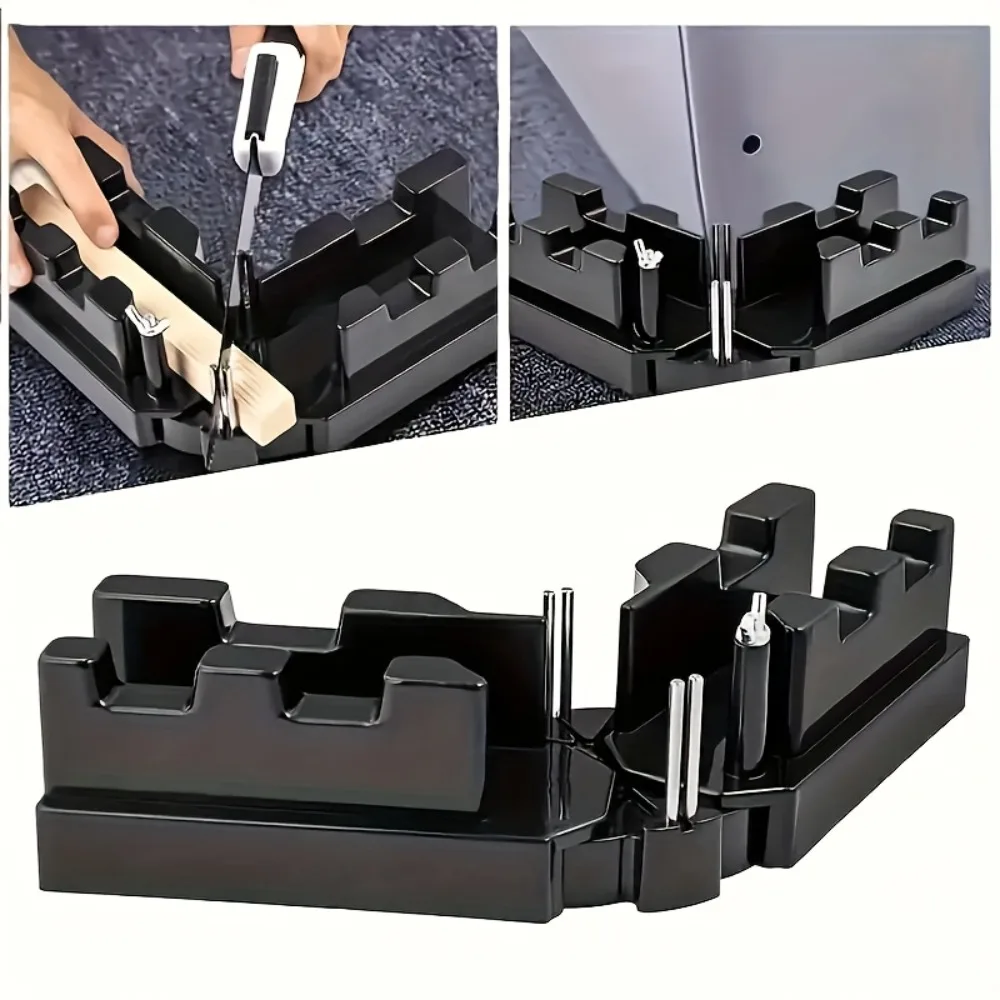 2-in-1 Woodworking Diagonal Junction Box Black Plastic Angle Measuring and Cutting Tool Adjustable Compartment