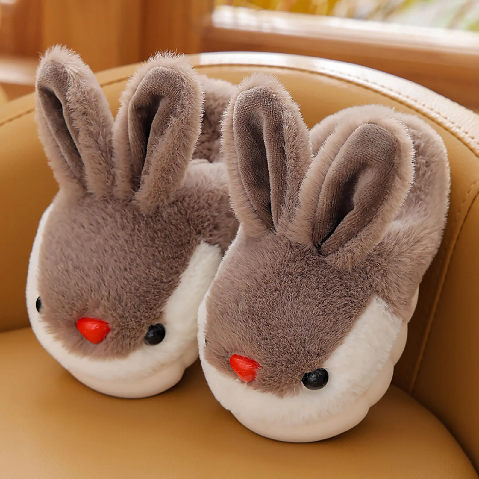 Winter Warm Kids Slippers Toddler Girls Animal Cute Cat Plush Parent Slides Baby Boys Indoor Shoes Warm House Children Slippers