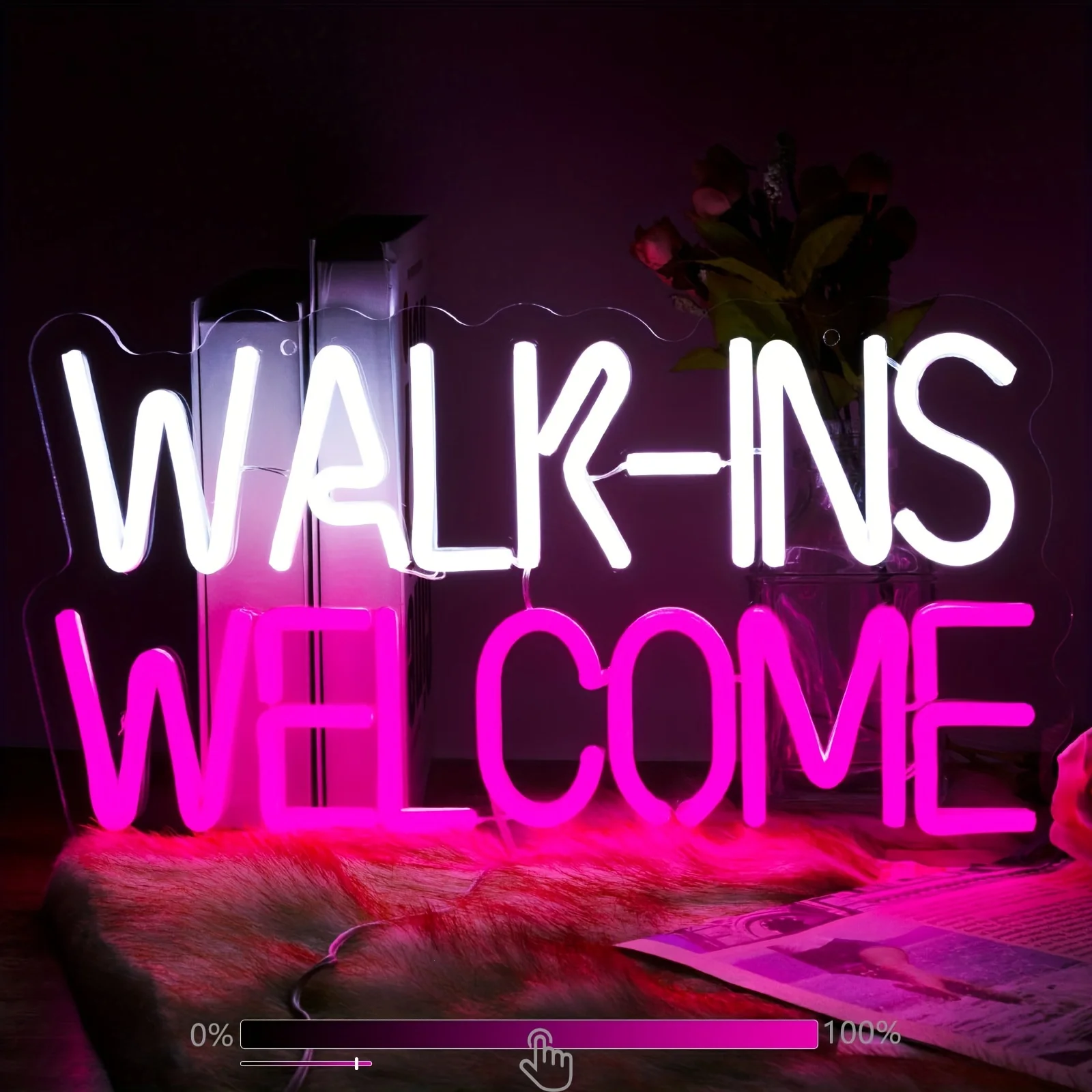 Walk-ins Welcome Neon LED Signboard Lights for Wall Decor Business Neon Lights Door Aesthetics Operation Lights