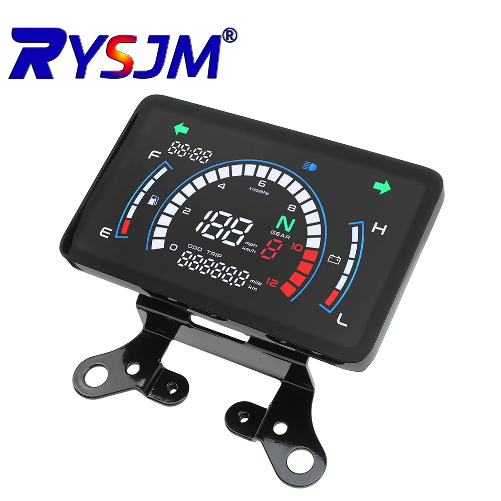 New Motorcycle Speedometer LCD Odometer Digital Gauge with Voltage fuel gauge Dashboard For Honda EX5 Dream/EX5 Ipowed