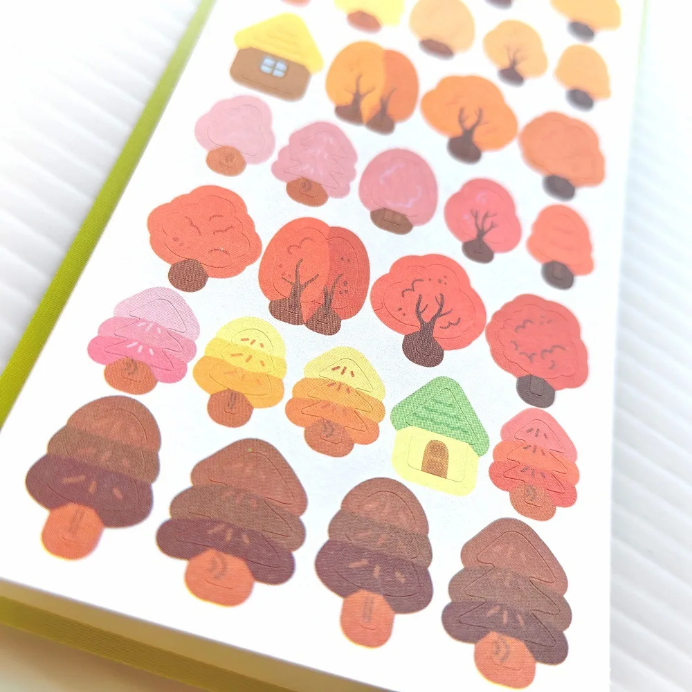 Korean Import 4 Seasons Forest Paper Stickers Scrapbooking Diy Journal Stationery Cute Sticker Deco Aesthetic Art Supplies