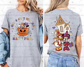 米妮黛西萬聖節女孩之旅,女孩們只想玩得開心,男女米妮和黛西好朋友T卹上衣 10 最佳銷售 黛西迪士尼 - №6