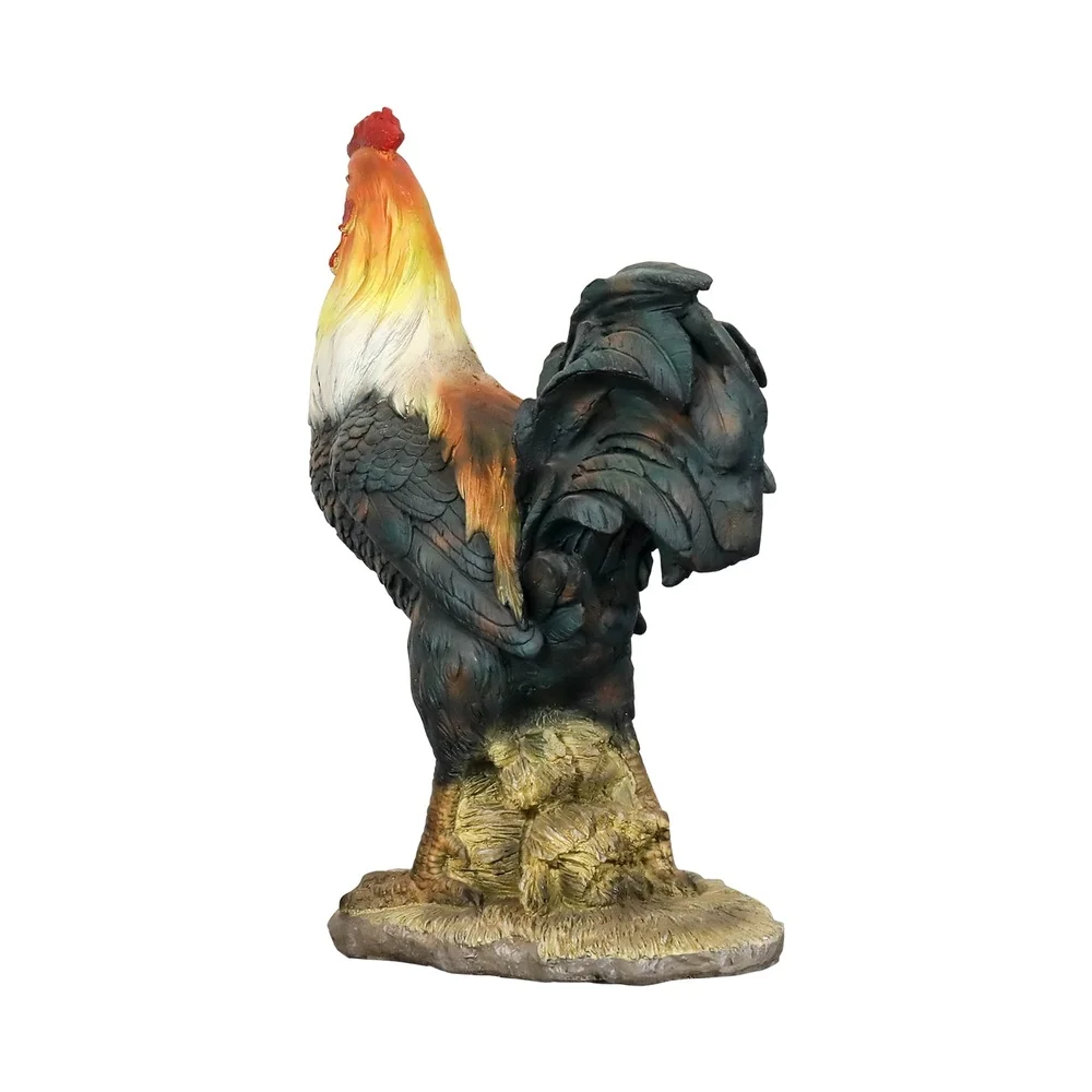 Life Sized Rooster  Durable Concrete Chicken Sculpture Outdoor Decor Lawn Patio Backyard Home Garden Statue