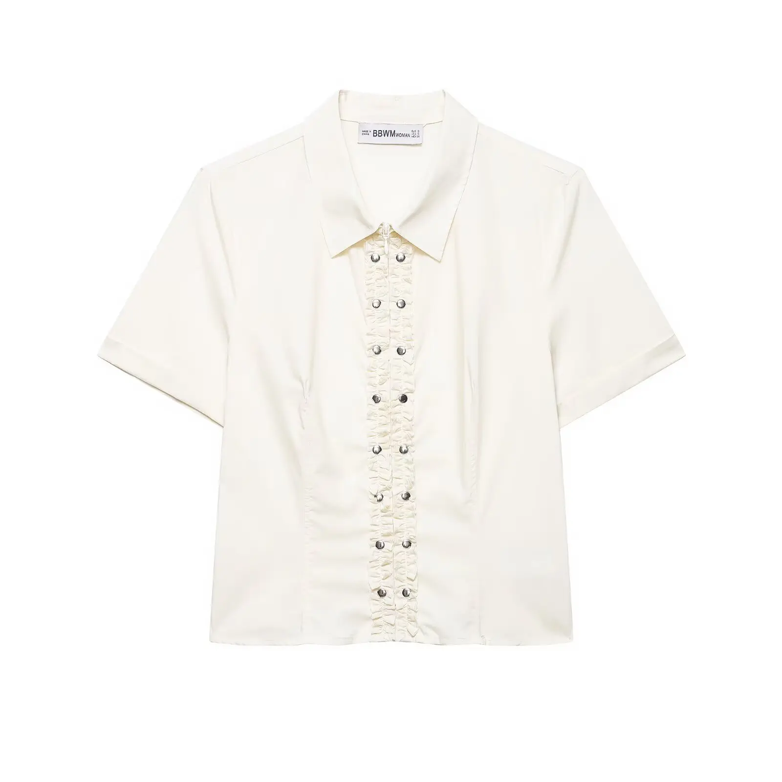 Women's Rivet Layered Poplin Shirt + Mini Skirt Set   LWGU