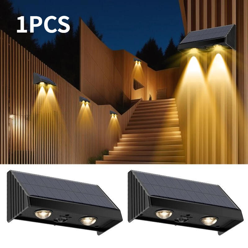 impermeavel solar wall light automatic sensing balcony lamp garden house villa fence courtyard step stairs decoration outdoor 01