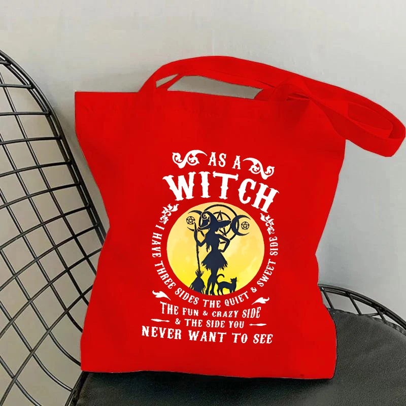 Women As A Witch Never Want To See Large Capacity Tote Bag Funny Vintage Shopping Bag Casual Travel Shoulder Bag Top Handle Bag