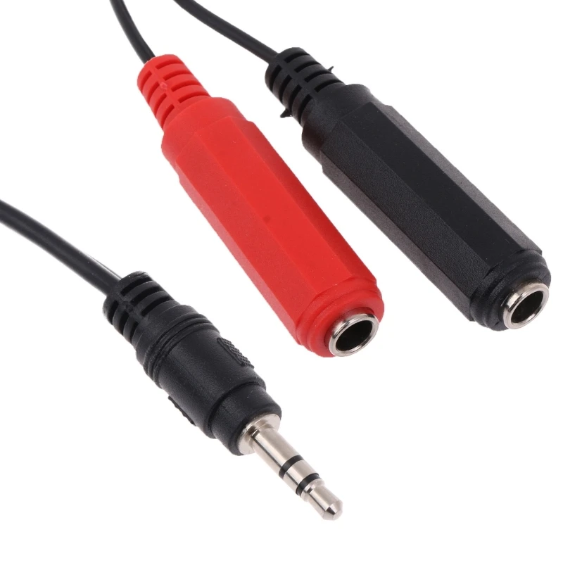 3.5mm Male Plug to Dual 6.35mm Female Jack Adapter  Y Splitter Cable 1/8